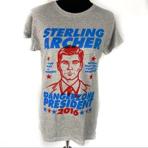 Archer 'Do You Want a President?' gray t-shirt L NWOT